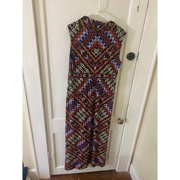 Chico's Women's Sleeveless Printed V Neck Maxi Dress - 2 (Medium/12) - Picture 3 of 12